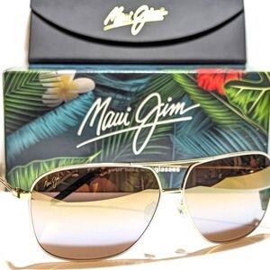 Maui Jim Gold Frame Sunglasses with Brown Lenses